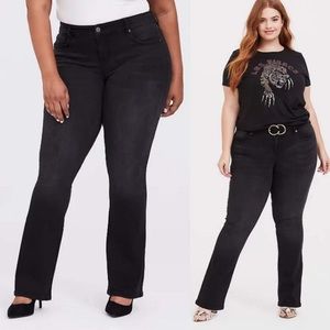 TORRID Black Mid Rise Slim Boot Cut Jean, Size 28S Short